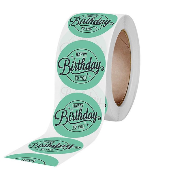 &2X500pcs xmas christmas  stickers roll?label green happy birthday envelope gift bag thanks&