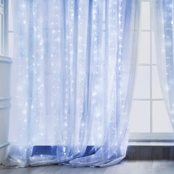 300 LED Lysgardiner - Kølig Hvid, 3m*3m, 8 Dæmpbare Belysnings M