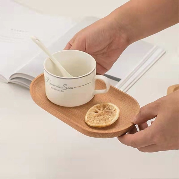 Matningsfat Oval Form Stapelbar Trä Dessert Sushi Serveringsfat Köksartiklar A