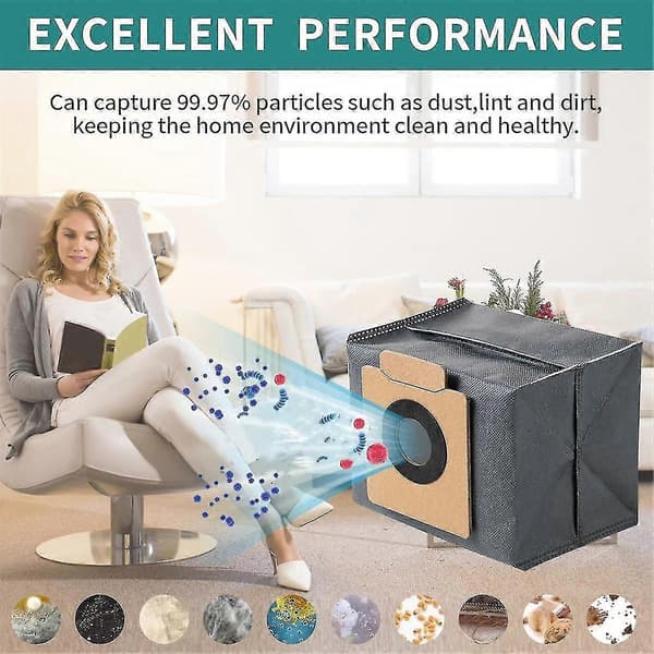 10 st Dammpåsar För Eufy Clean X8 Pro Självtömmande Station Robotdammsugare Ersättningsdelar Sopsäck