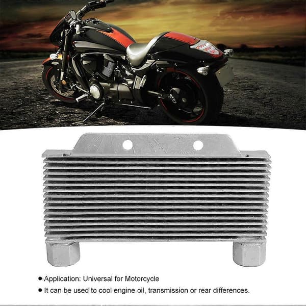 Sølvfarget oljekjøleradiator for motor, 15 rader, universal motorsykkel deler, aluminiumslegering