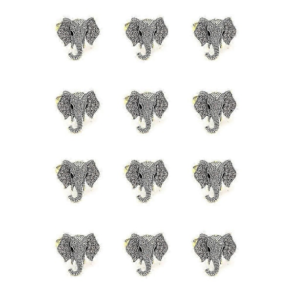 12 stk./sæt Vintage Elefant Servietspænde Diamant Dyr Servietring Servietringholder Bryllupsfest