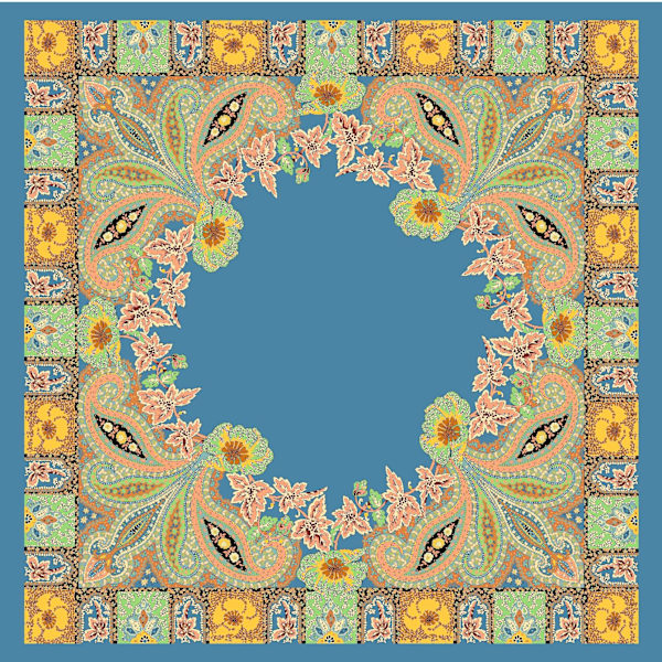 Store firkantede skjerf for damer, 90x90 cm, 2 stk, silke