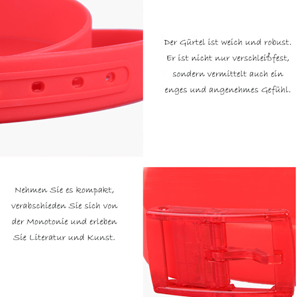 ##/1 st. Justerbart bälte med röd silikonplastspänne##/
