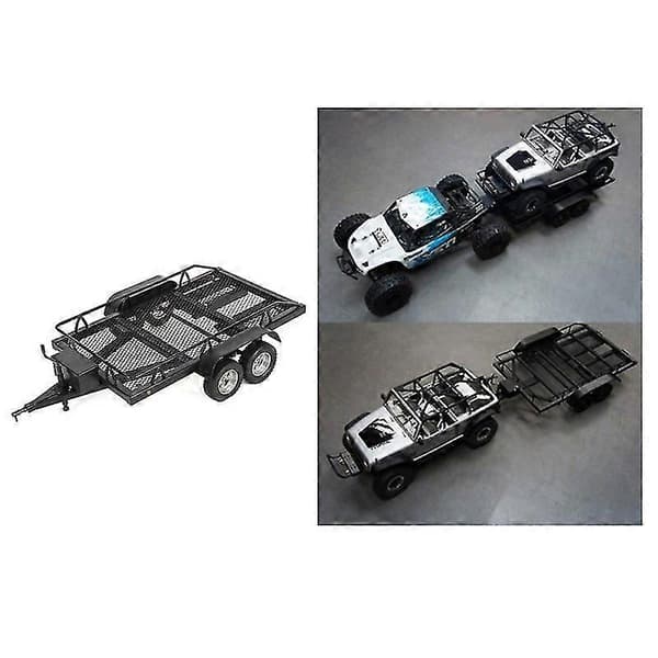 1:10 Simulation RC Bil Lastbil Trailer Dobbelt Aksler Crawler Trx4 Scx10 90046 90047 CC01 D90 sort