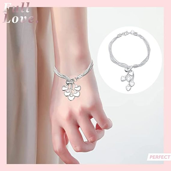Silverarmband för kvinnor Vännskap Silverarmband Charm Brac