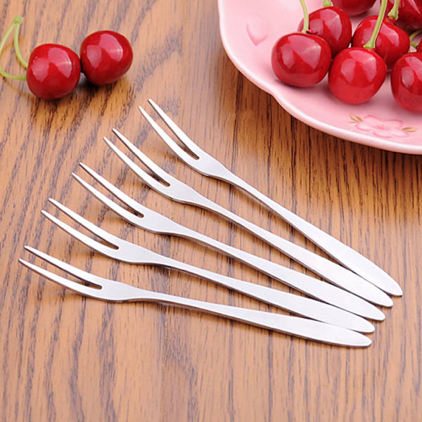 (pakke med 10) 13 cm Mini Rustfrit Stål Frugt Salat Gaffel Snack Til