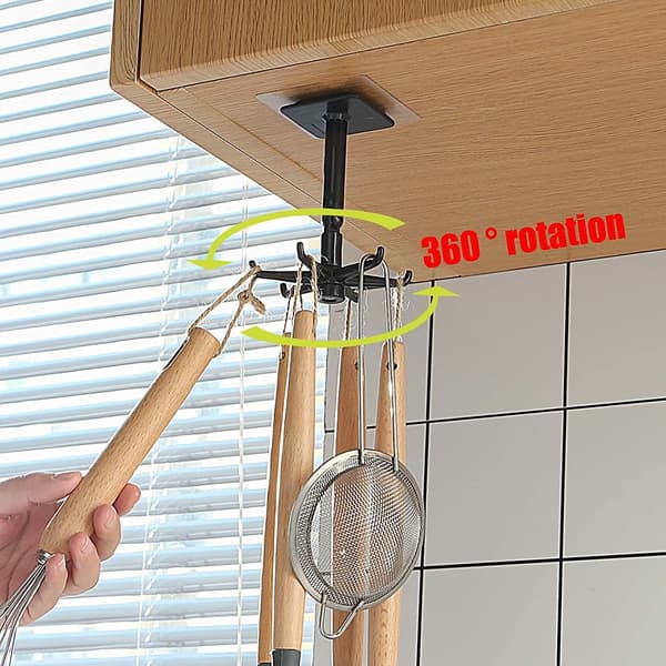 360° Drejelig Køkkenredskabsholder, 2 Stykker Ingen Boring Køkken