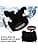 ##/Svart mössa med kattöron i stickad ull, vintermössa##/