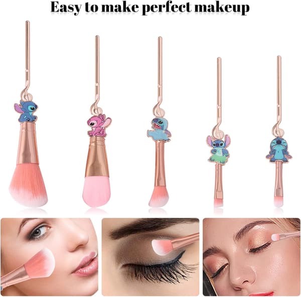 ##/[5 st] Sminkborste Set, Presentera Kosmetiska Borstar för Puder Ögon##/