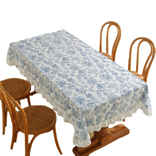 ##/Blå broderet vandtæt dug, 140X180CM##/