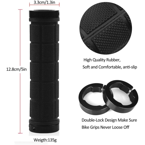 Røde Ergonomiske Anti-Skli Myke Gummi Sykkelgrep, Grep for