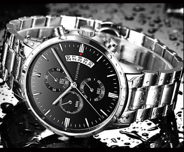 Quartz ur herreur kronograf vandtæt analog armbåndsur