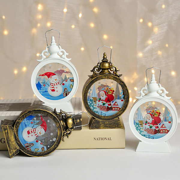 ##/Julbellslykta - brons snögubbe, LED juldekoration,##/