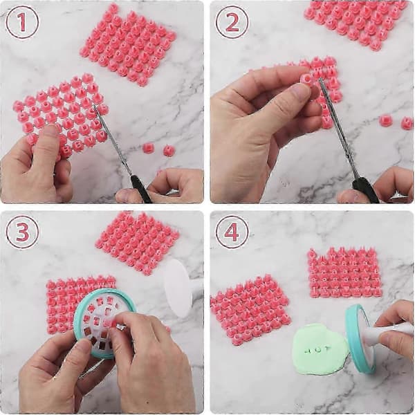 2 st Bokstavs- och sifferstämplar, Plastlerstämplar för Kakor, Kex, Keramik DIY-projekt - Rosa