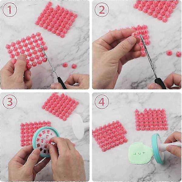 2 stk. bogstav- og talstempler, plastik lerstempler til kager, kiks, keramik DIY-projekter - pink