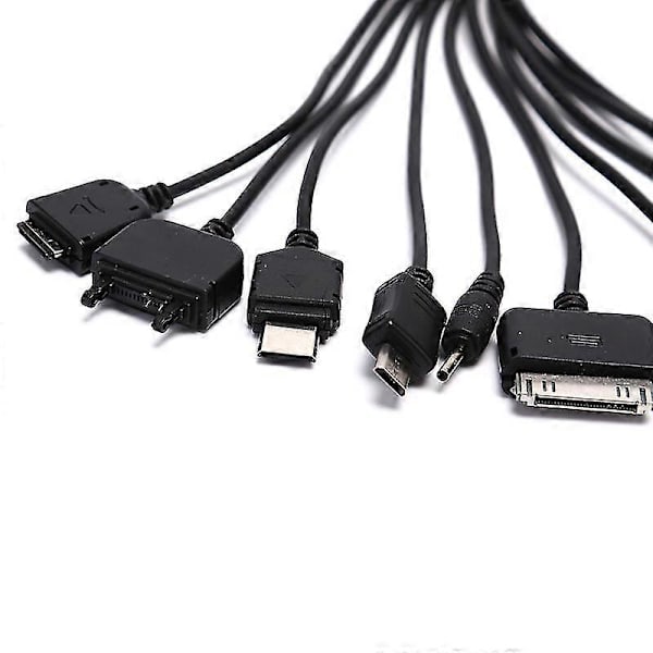 Universal 10 i 1 Multifunksjonell Mobiltelefon Spill USB Ladekabel Lader