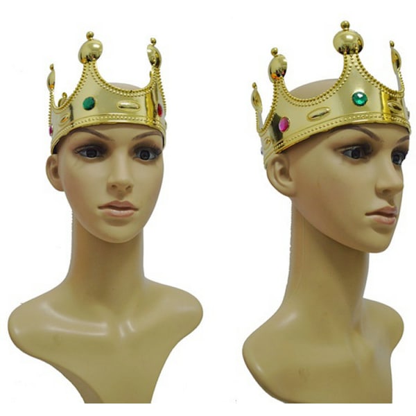##/Plastkungakrona för barn 2 st Guld Silver Karneval Kostymtillbehör Barnkostym Maskeraddräkt##/