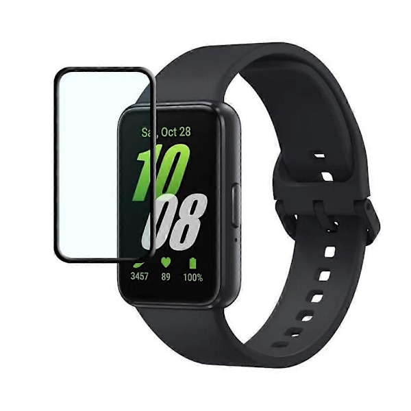 2 stk. Beskyttelsesfilm for klokke til Galaxy FIT 3 Klar Full Dekning Skjermbeskytter Anti-ripe TPU Myk Beskyttelse Eksplosjonssikker 3D Buet Sensitiv Berøring B
