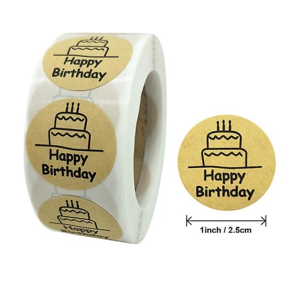 &3X500pcs xmas christmas stickers roll?labels  kraft paper 1 inch happy birthday gift&