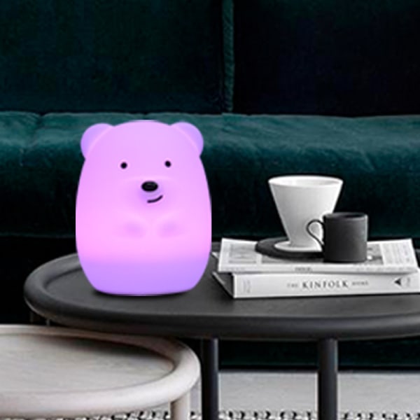 Lasten yövalo karhu yövalo LED makuuhuoneen lamppu 7 väriä