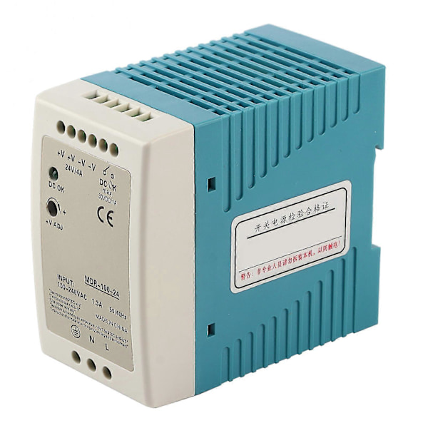 BERM DinRail Switching Strømforsyning MDR10024 Output 100W/24V/1.3A Input 100240VAC