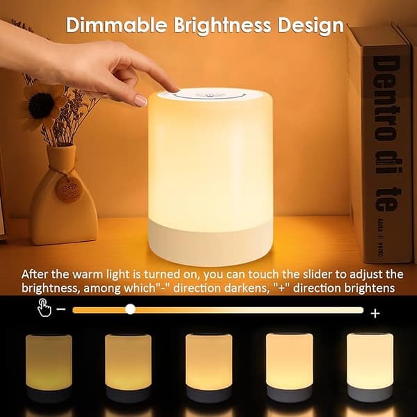 LED Sengelampe Dæmpbar Touch Natlampe Varm Tilstand og RGB Dæmpbar Bordlampe USB Genopladelig Gave til Barn/Voksen