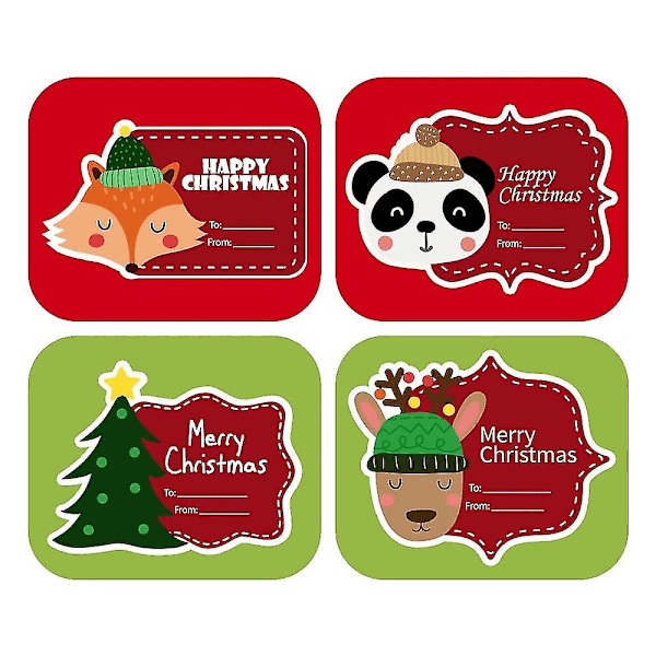 100 st Merry Christmas-klistermärken Skrivbara Namnetiketter Klistermärken Skriv På Etiketter Semesterpresent DIY Presentask Dekoration (m1)