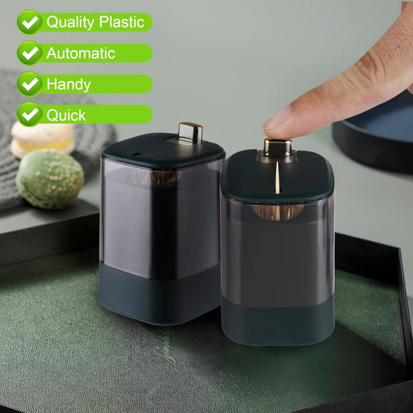 2 stk grønne pop-up automatiske tannpirkere for hjemmekjøkken