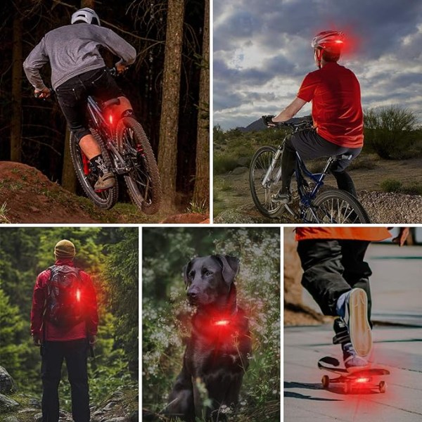 2 pakker LED baglygter til cykel, ultra lys USB-genopladning