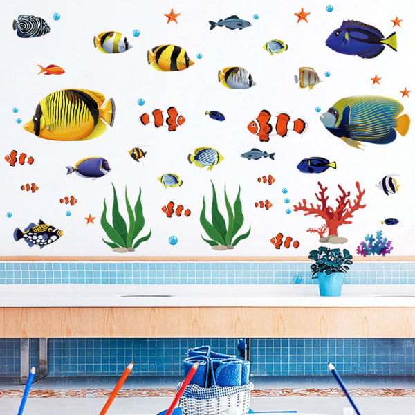 Tropical Fish Wall Stickers Under the Sea Wall Sticker Wall Deco