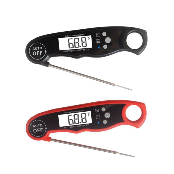 Fällbar Kökstermometer (Svart), 3 Sekunders Snabbavläsning