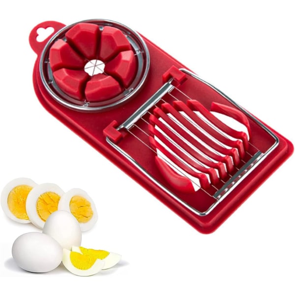 Ägg Slicer Cutter Ägg Slicer, 2 i 1 Rostfritt Stål Ägg Slicer, Mu