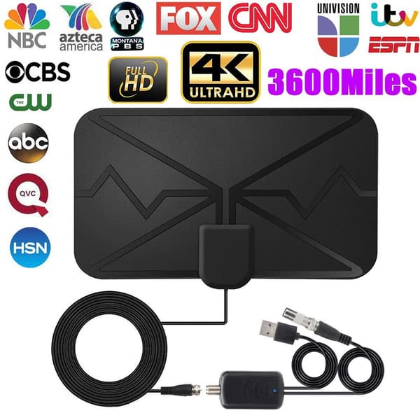 3600 Mile 4K Digital Innendørs TV-antenne, DVB-T HD Digital TV Antenne
