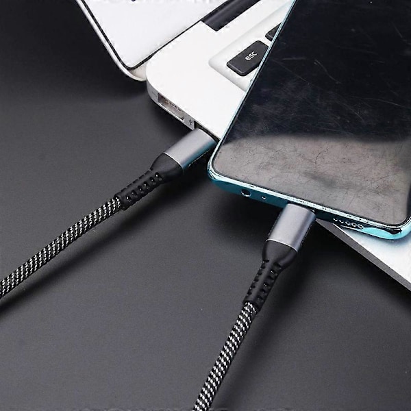 Datakabel 2-i-1 Hurtig Opladning 5A PD 100W Type-C til Type-C Opladningskabel til Laptop 100cm