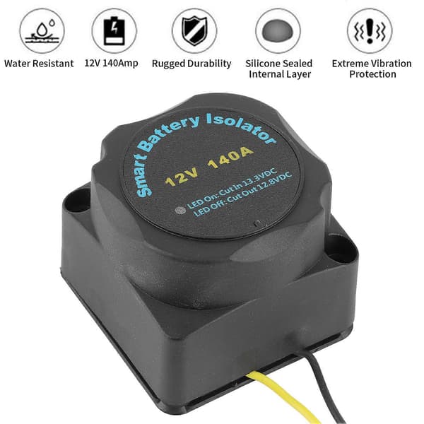 Dubbelt Batteri Isolator 12V 140A Smart VSR Känsligt Relä B0401-00101 Passar för ATV UTV Båt RV