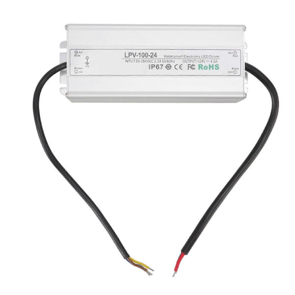 LED-drivare Vattentät IP67 Konstant Spänning Strömförsörjning Transformator Adapter 100W 24V 4.5A