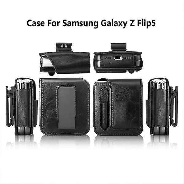 Kompatibel Samsung Galaxy Z Flip 5 mobiltelefon hölster bältesklämma case , cover med skärmskydd på baksidan