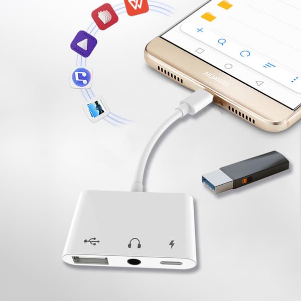 ##/Type-C USB OTG -ääniadapteri 3-in-1 USB-lukulaiteadapteri USB-adapteri##/