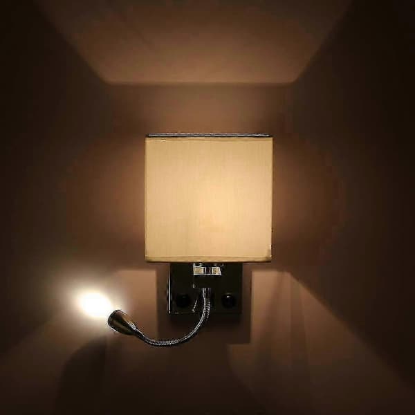 Moderne LED Væglampe Sengelampe Sconce med Kontakt USB Interiør Sengegavl Hjem Hotel