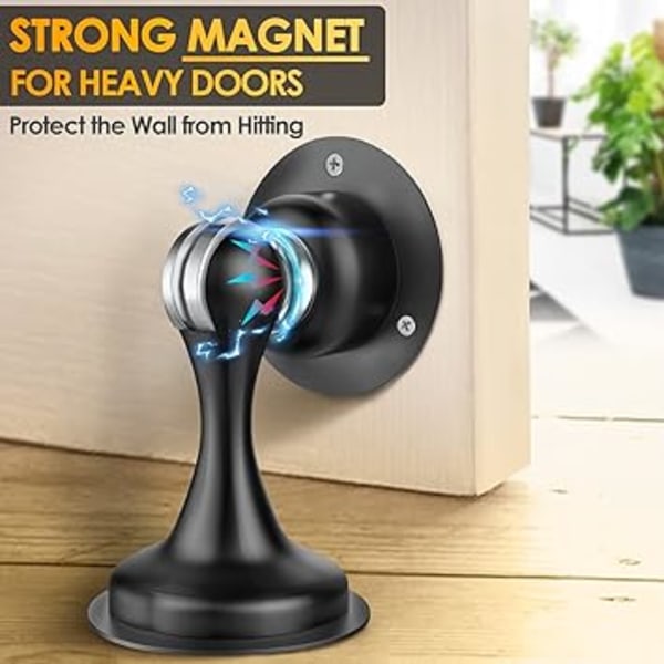 Magnetisk Dörrstopp, Dörrstopp för Dörrbotten, Tung, 2-pack
