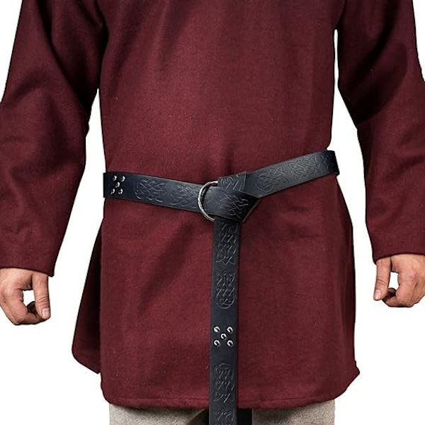 Viking Präglad PU-Läderbälte (Svart), Medeltida Läderbälte, Vi