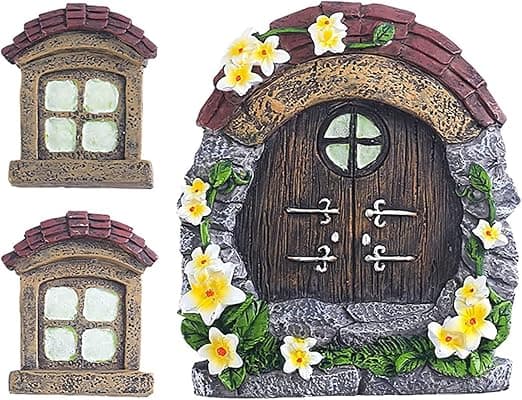Feenes Hage Dør Miniatyr Dør for Trær Hjem Tilbehør Tre