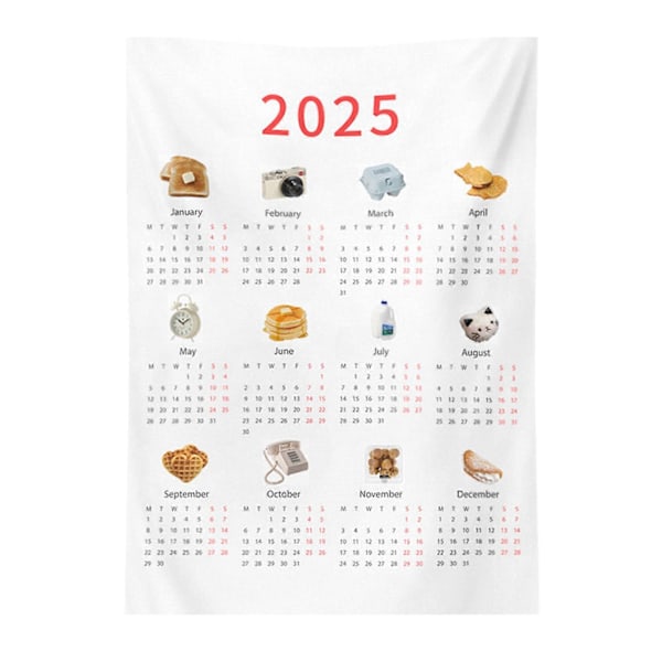 2025 Veggkalender Lettlest Trykk Veggdekorasjon Vaskbar Hjemmekontor Dekor Påminnelse for Viktige Datoer Rektangulær Rivsikker Tapet Kontor F