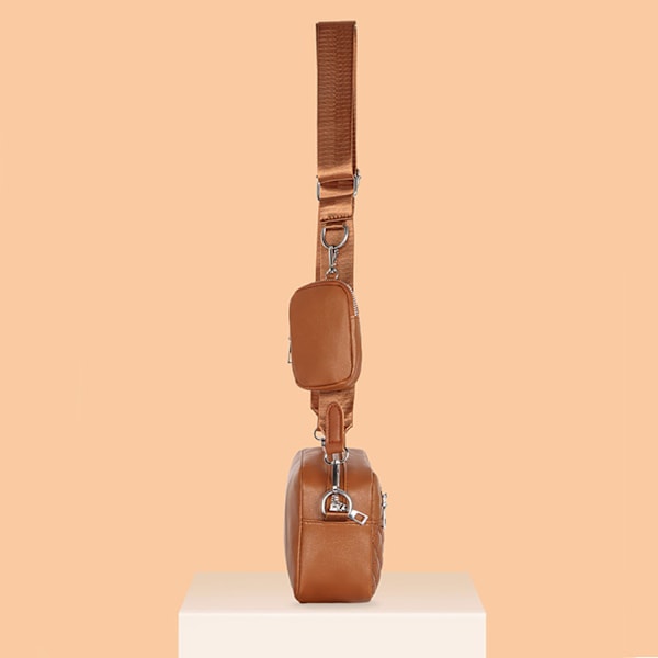 Brun Rhombus Skuldertaske Messenger Taske