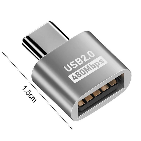 Telefonadapter Typ-C till USB-A 2.0 480Mbps Höghastighetsdataöverföring Multifunktionell Laddningsadapter C