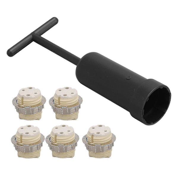 5 stk. G9 Keramisk Lampeholder Temperaturmotstand Sink Legering Ring Lyspære Base Sokkel Med Sokkel