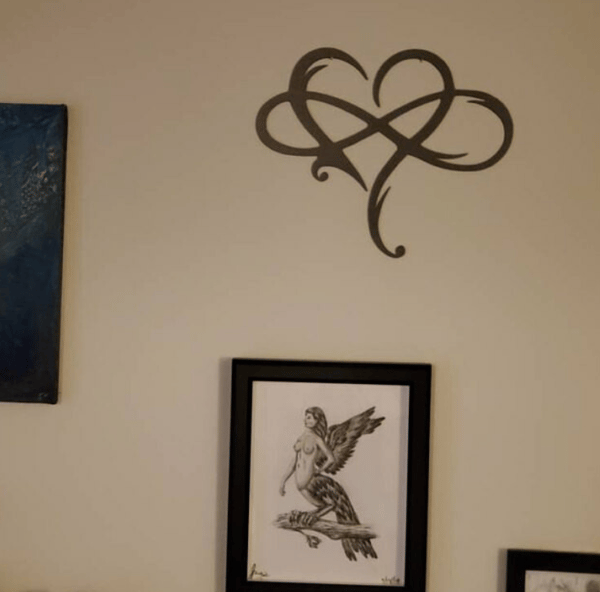 Veggdekorasjon Metallhjerte Veggkunst, Forever and Ever Love Heart S