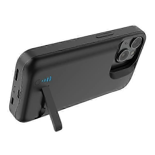 T43 Kompatibelt för iPhone 15 5000mAh Batteriladdningsfodral Ställ Skyddande Förlängt Batteriladdarfodral