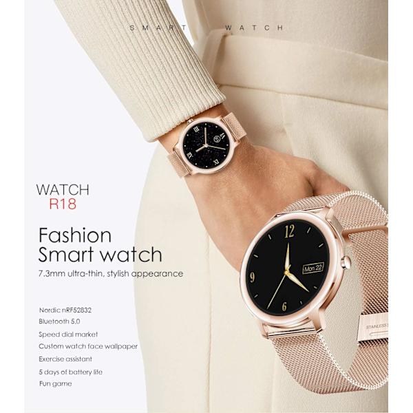 ##/Smartklocka för kvinnor Smartwatch Rund Vattentät Smartklocka med##/